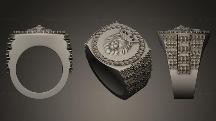 Ювелирные перстни и кольца (Кольцо со львом, JVLRP_0023) 3D модель для ЧПУ станка